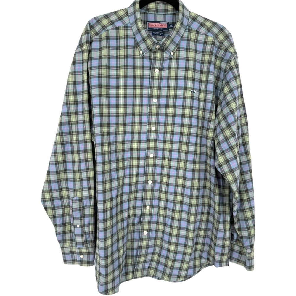 Vineyard‎ Vines Men's Whale Shirt Plaid Button Down Long Sleeve Size XL Preppy